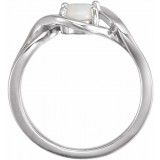 14K White Opal Freeform Ring photo 2