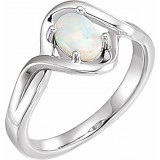 14K White Opal Freeform Ring photo