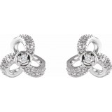 14K White 1/6 CTW Diamond Knot Earrings photo 2