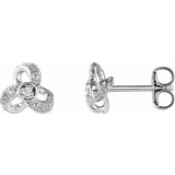 14K White 1/6 CTW Diamond Knot Earrings photo