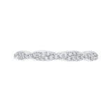 Shah Luxury 14K White Gold Round Eternity Diamond Wedding Band with Criss-Cross Crossover Shank photo