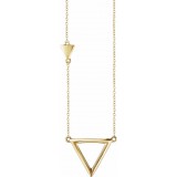 14K Yellow Triangle 18 Necklace photo