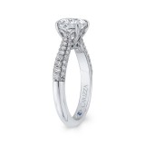 Shah Luxury 14K White Gold Round Diamond Engagement Ring (Semi-Mount) photo 3