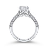 Shah Luxury 14K White Gold Round Diamond Engagement Ring (Semi-Mount) photo 4