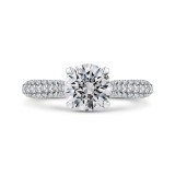 Shah Luxury 14K White Gold Round Diamond Engagement Ring (Semi-Mount) photo