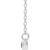 14K White Pink Tourmaline & .08 CTW Diamond Bezel-Set Bar 16-18 Necklace photo 2
