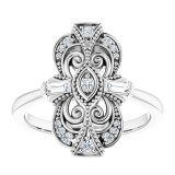 14K White 1/6 CTW Diamond Vintage-Inspired Ring photo 3