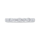 Shah Luxury 14K White Gold Round Cut Diamond Wedding Band photo