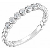 14K White 1/8 CTW Diamond Stackable Ring photo