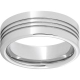 Serinium Pipe Cut Band with Three .5mm Grooves and a Polish Finish photo