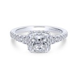 Gabriel & Co. 14k White Gold Entwined Halo Engagement Ring photo