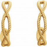 14K Yellow 20x4 mm Rope Hoop Earrings photo 2