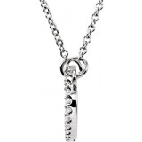 14K White 1/8 CTW Diamond Horizontal Oval 16 Necklace photo 2