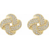 14K Yellow 1/3 CTW Diamond Knot Earrings photo 2