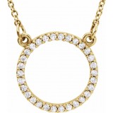 14K Yellow 1/8 CTW Diamond 16 Necklace photo