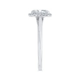Shah Luxury 14K White Gold Emerald Cut Diamond Halo Engagement Ring (Semi-Mount) photo 3
