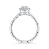 Shah Luxury 14K White Gold Emerald Cut Diamond Halo Engagement Ring (Semi-Mount) photo 4