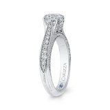 Shah Luxury Round Diamond Cathedral Style Engagement Ring In 14K White Gold (Semi-Mount) photo 3