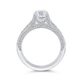 Shah Luxury Round Diamond Cathedral Style Engagement Ring In 14K White Gold (Semi-Mount) photo 4