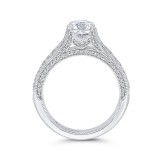 Shah Luxury Round Diamond Cathedral Style Engagement Ring In 14K White Gold (Semi-Mount) photo 4