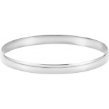 14K White 6 mm Half Round Bangle 7 3/4 Bracelet photo 2