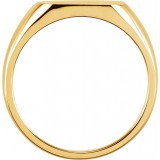 14K Yellow 11 mm Square Signet Ring photo 2