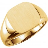 14K Yellow 11 mm Square Signet Ring photo