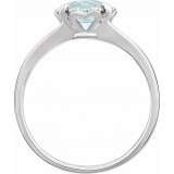 14K White Aquamarine & .05 CTW Diamond Ring photo 2