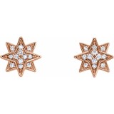 14K Rose .08 CTW Diamond Star Earrings photo 2