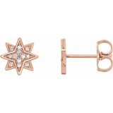 14K Rose .08 CTW Diamond Star Earrings photo