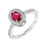 Gems One 14Kt White Gold Diamond (1/5Ctw) & Ruby (5/8 Ctw) Ring photo