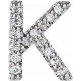 14K White .05 CTW Diamond Single Initial K Earring photo