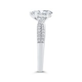 Shah Luxury 14K White Gold Split Shank Pear Diamond Engagement Ring (Semi-Mount) photo 3