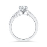 Shah Luxury 14K White Gold Split Shank Pear Diamond Engagement Ring (Semi-Mount) photo 4