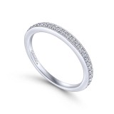 Gabriel & Co. 14k White Gold Victorian Diamond Wedding Band photo 3