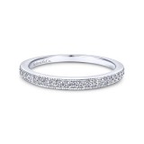 Gabriel & Co. 14k White Gold Victorian Diamond Wedding Band photo