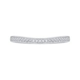 Shah Luxury 14K White Gold Round Diamond Wedding Band photo