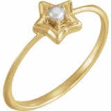 14K Yellow 3 mm Round June Youth Star Birthstone Ring photo