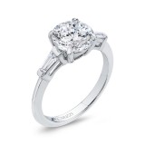 Shah Luxury 14K White Gold Round Diamond Classic Engagement Ring (Semi-Mount) photo 2