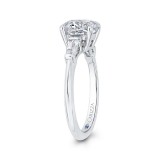 Shah Luxury 14K White Gold Round Diamond Classic Engagement Ring (Semi-Mount) photo 3