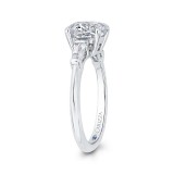 Shah Luxury 14K White Gold Round Diamond Classic Engagement Ring (Semi-Mount) photo 3