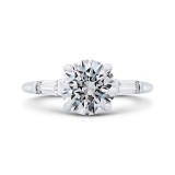 Shah Luxury 14K White Gold Round Diamond Classic Engagement Ring (Semi-Mount) photo