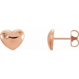 14K Rose .02 CTW Diamond Heart Earrings photo