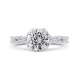 Shah Luxury 14K White Gold Diamond Engagement Ring (Semi-Mount) photo