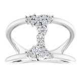 14K White 1/3 CTW Diamond Negative Space Ring photo 3