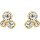 14K Yellow 1/5 CTW Diamond Geometric Cluster Earrings photo 2