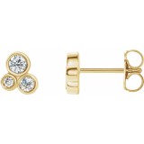 14K Yellow 1/5 CTW Diamond Geometric Cluster Earrings photo