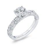 Shah Luxury 14K White Gold Round Cut Diamond Engagement Ring (Semi-Mount) photo 2