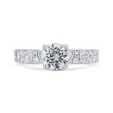 Shah Luxury 14K White Gold Round Cut Diamond Engagement Ring (Semi-Mount) photo