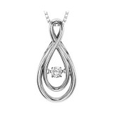 Gems One Silver (SLV 995) Diamond Rhythm Of Love Neckwear Pendant   - 1/8 ctw photo